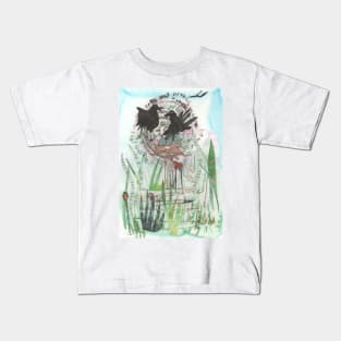 Nesting Crows in summer time, birds in their nest Kids T-Shirt